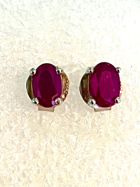 Jewelry - 0.5 Ct Genuine Ruby 14KGP Stud Earrings
